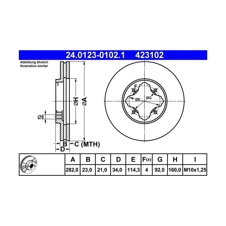Stabdžių diskas ATE 24.0123-0102.1