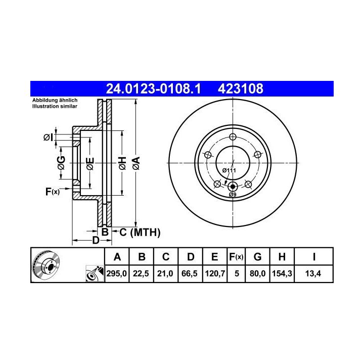 Stabdžių diskas ATE 24.0123-0108.1