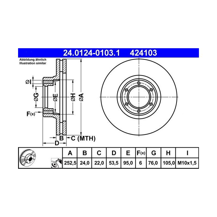 Stabdžių diskas ATE 24.0124-0103.1