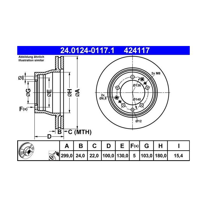 Stabdžių diskas ATE 24.0124-0117.1