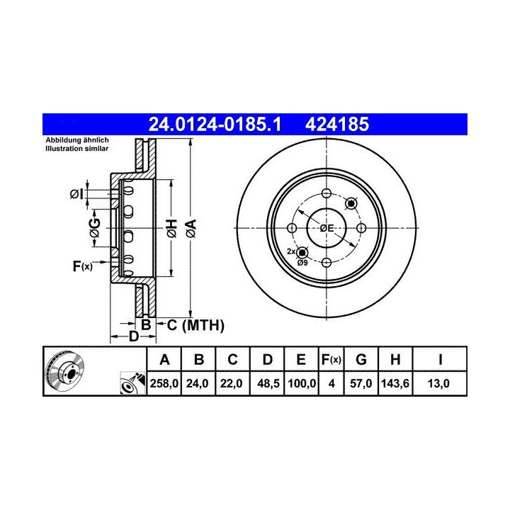 Stabdžių diskas ATE 24.0124-0185.1