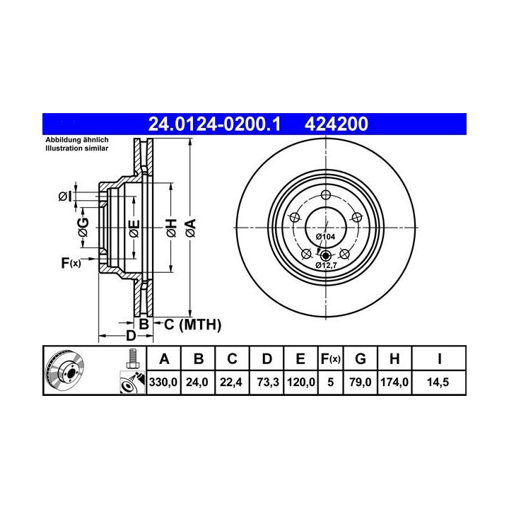 Stabdžių diskas ATE 24.0124-0200.1