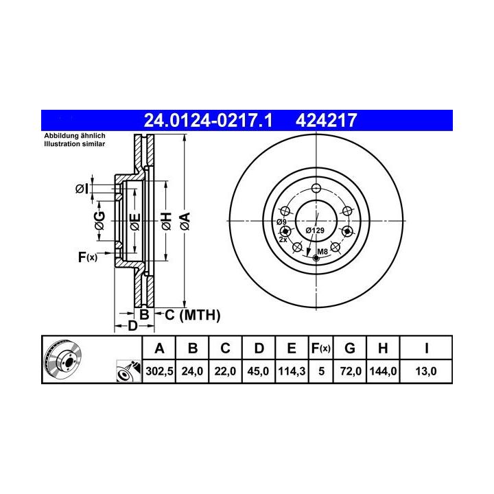 Stabdžių diskas ATE 24.0124-0217.1