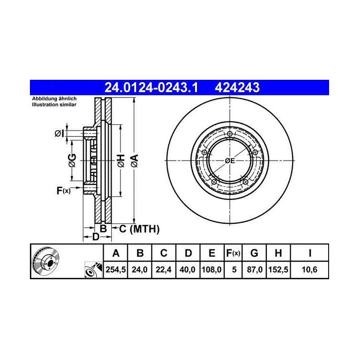 Stabdžių diskas ATE 24.0124-0243.1