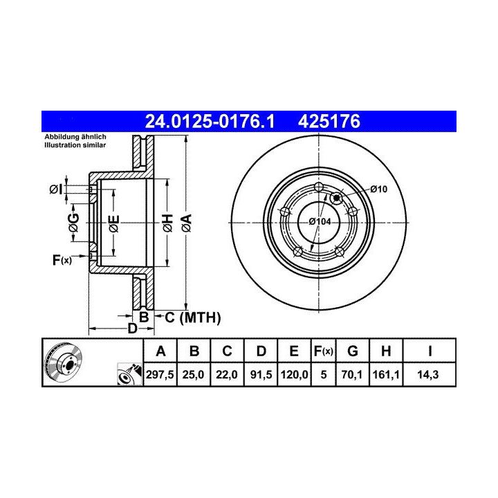 Stabdžių diskas ATE 24.0125-0176.1