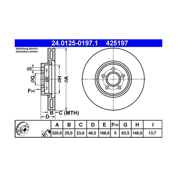 Stabdžių diskas ATE 24.0125-0197.1