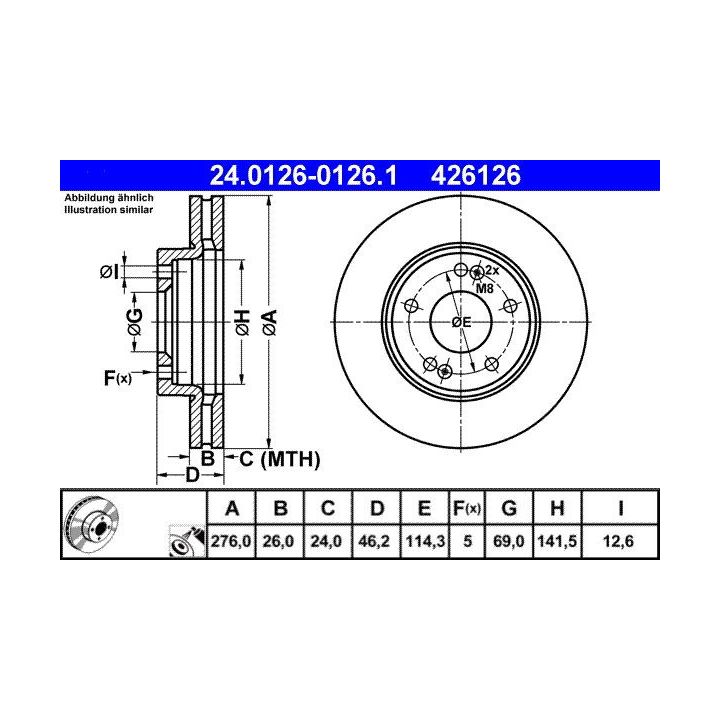 Stabdžių diskas ATE 24.0126-0126.1