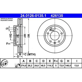 Stabdžių diskas ATE 24.0126-0135.1