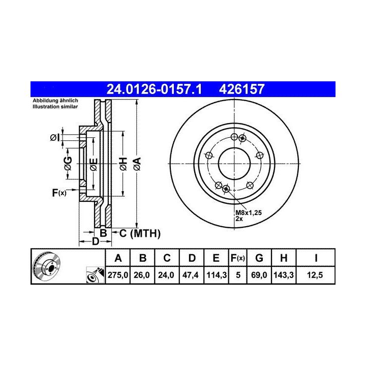 Stabdžių diskas ATE 24.0126-0157.1