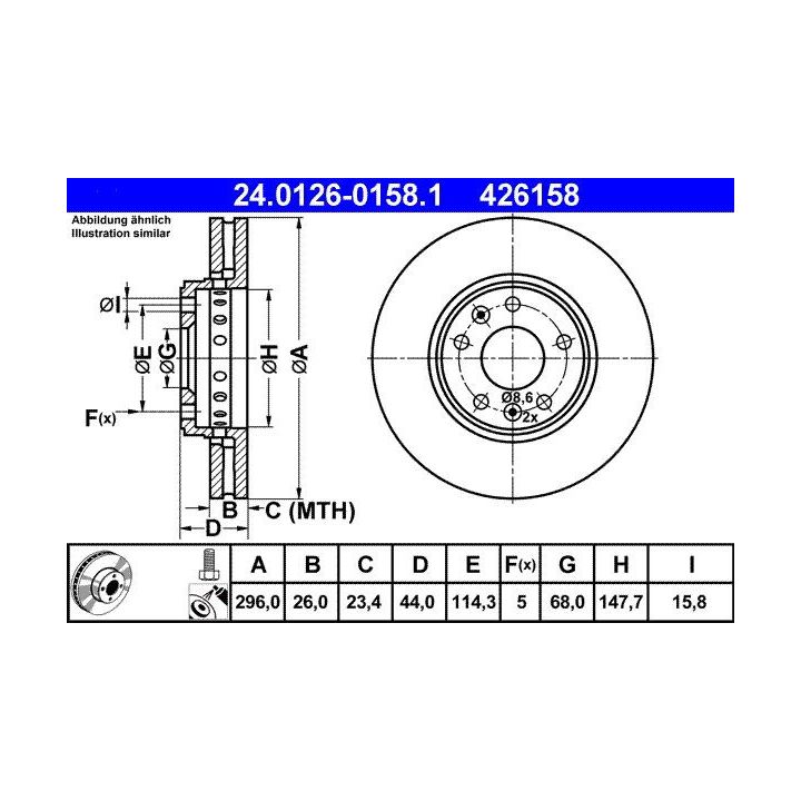 Stabdžių diskas ATE 24.0126-0158.1