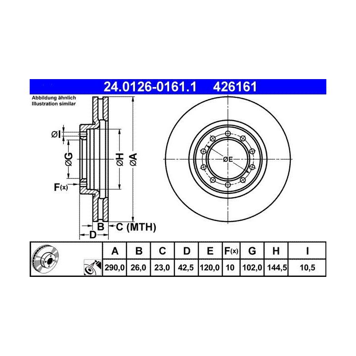 Stabdžių diskas ATE 24.0126-0161.1