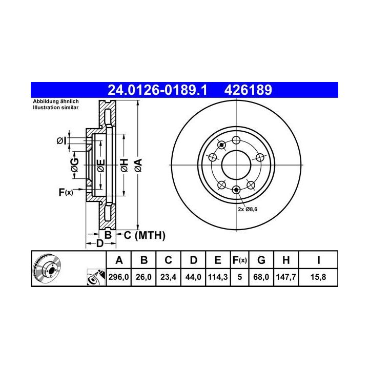 Stabdžių diskas ATE 24.0126-0189.1