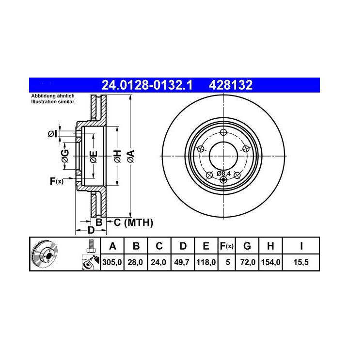 Stabdžių diskas ATE 24.0128-0132.1