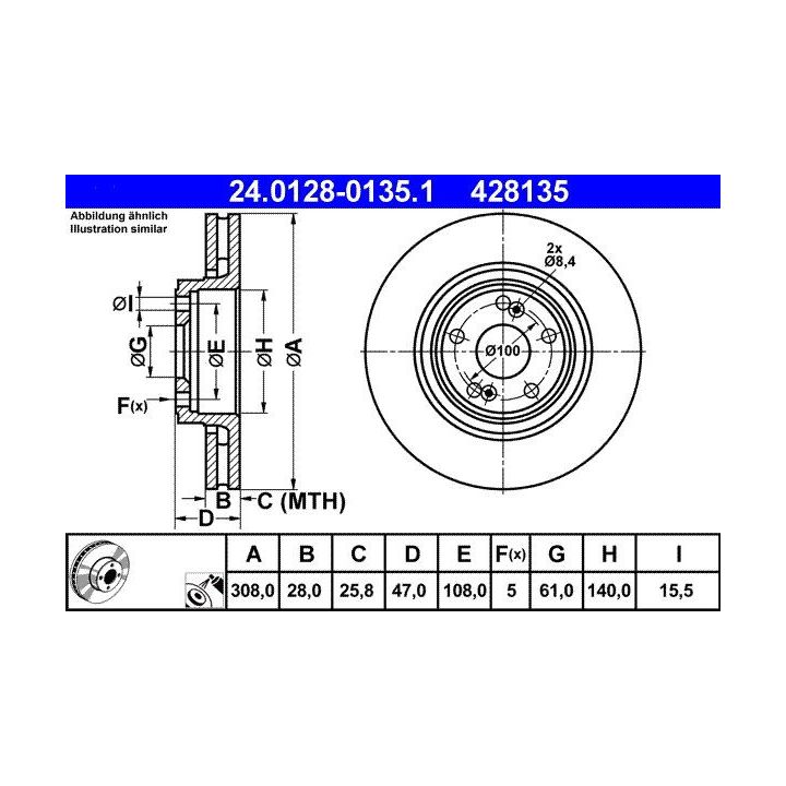 Stabdžių diskas ATE 24.0128-0135.1
