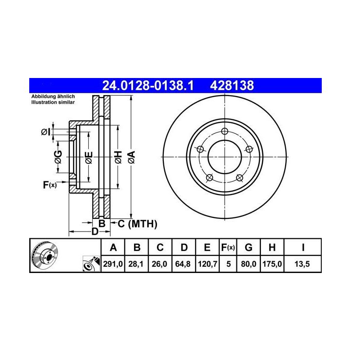 Stabdžių diskas ATE 24.0128-0138.1