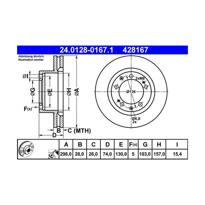 Stabdžių diskas ATE 24.0128-0167.1