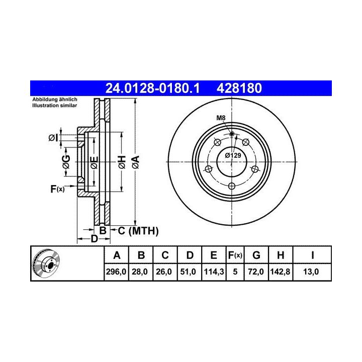 Stabdžių diskas ATE 24.0128-0180.1