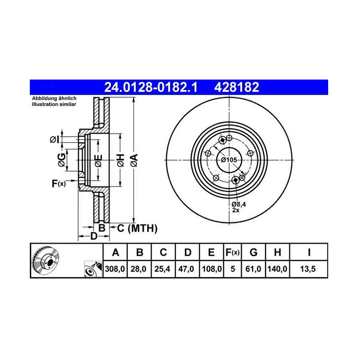 Stabdžių diskas ATE 24.0128-0182.1