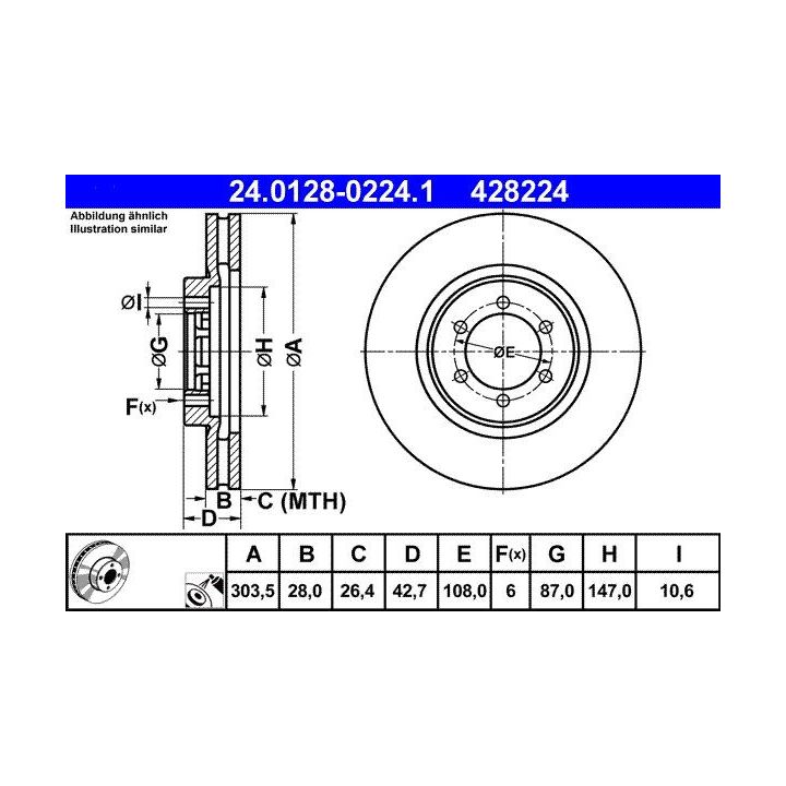 Stabdžių diskas ATE 24.0128-0224.1