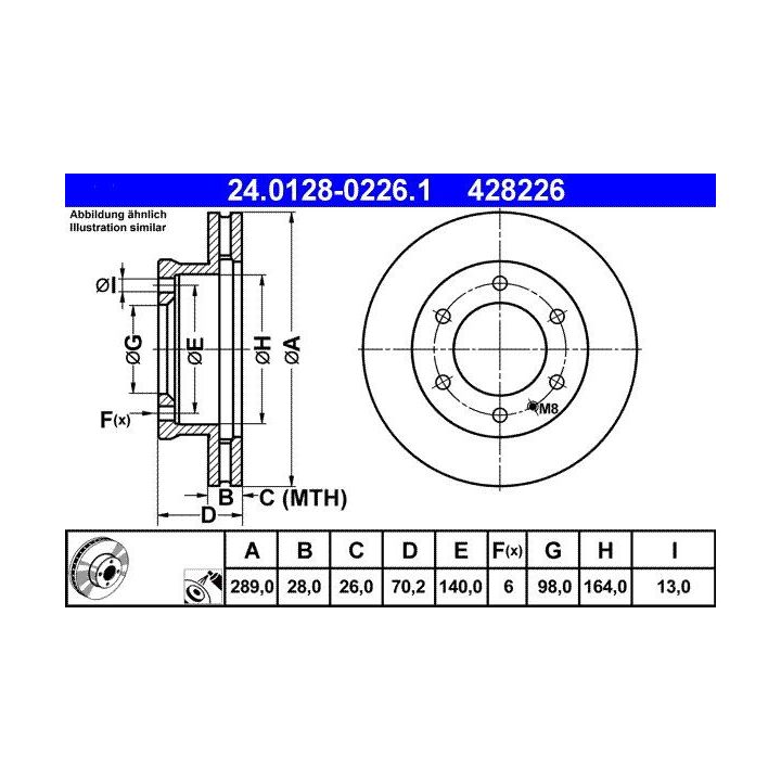 Stabdžių diskas ATE 24.0128-0226.1