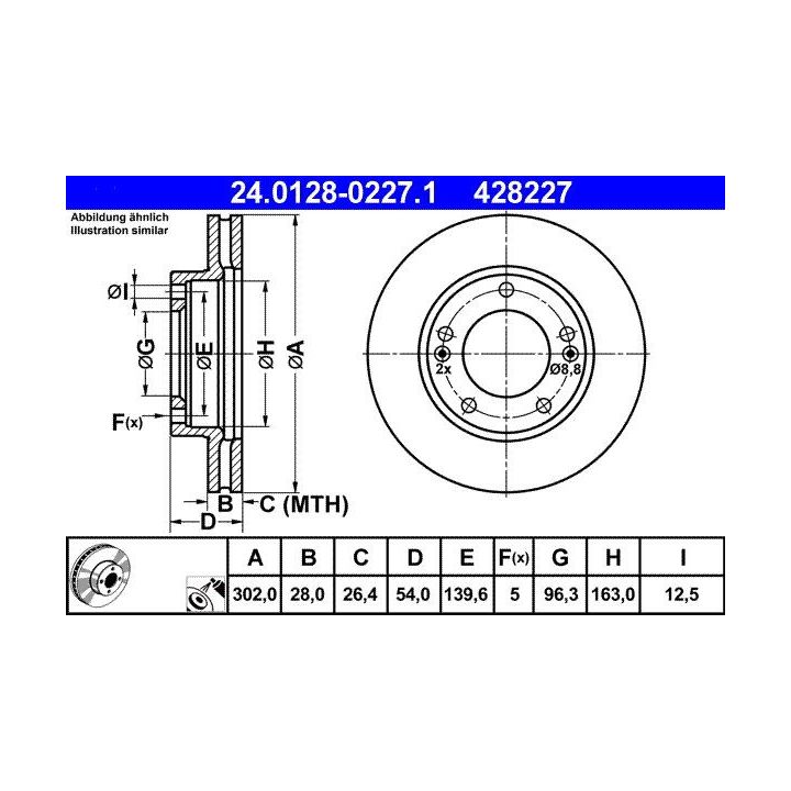 Stabdžių diskas ATE 24.0128-0227.1