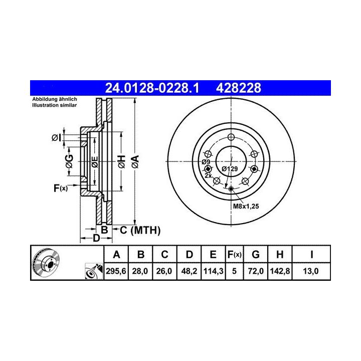 Stabdžių diskas ATE 24.0128-0228.1