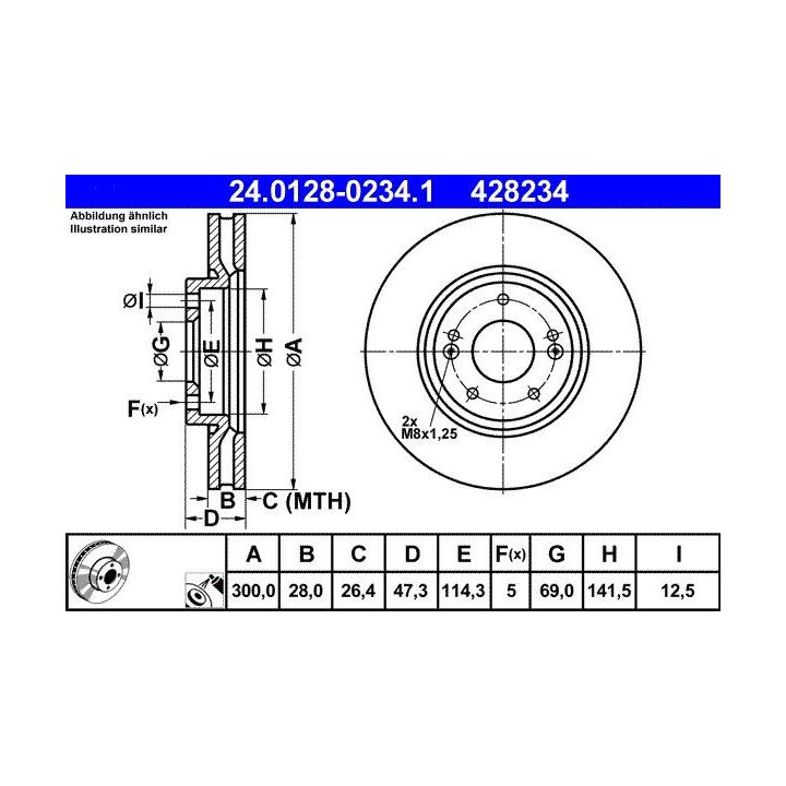 Stabdžių diskas ATE 24.0128-0234.1
