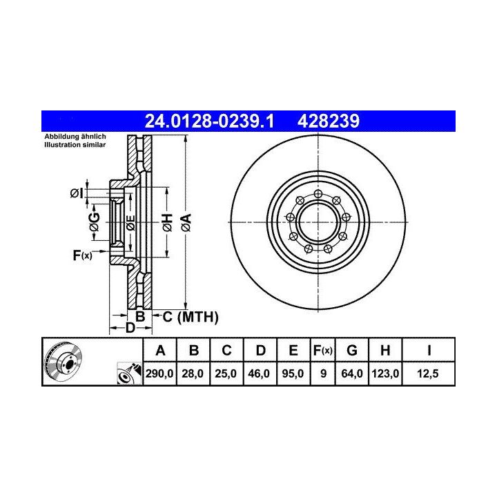 Stabdžių diskas ATE 24.0128-0239.1