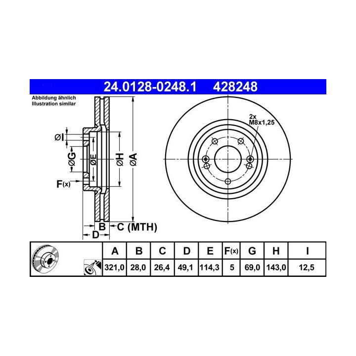 Stabdžių diskas ATE 24.0128-0248.1