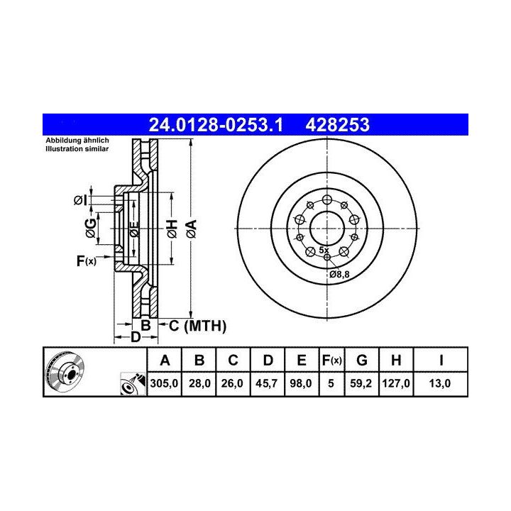 Stabdžių diskas ATE 24.0128-0253.1