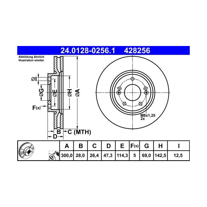 Stabdžių diskas ATE 24.0128-0256.1
