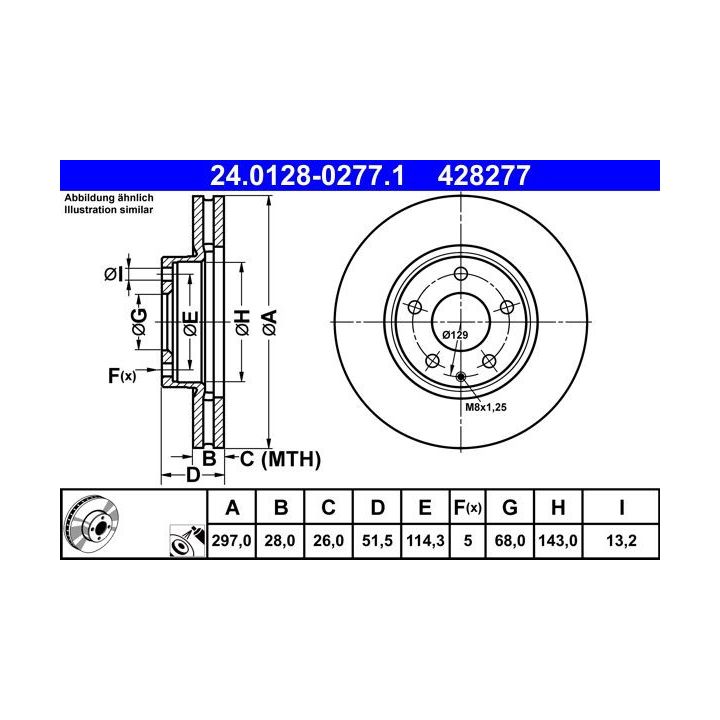 Stabdžių diskas ATE 24.0128-0277.1