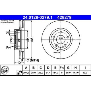 Stabdžių diskas ATE 24.0128-0279.1