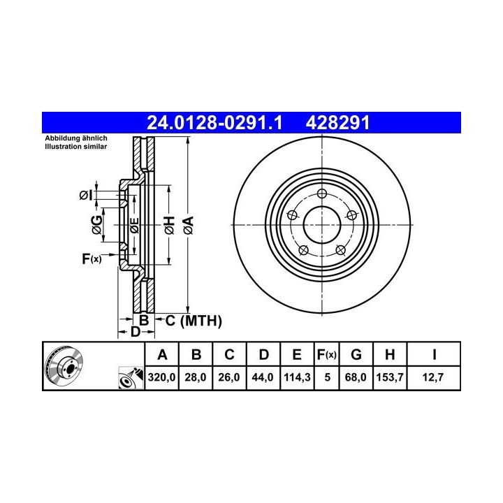 Stabdžių diskas ATE 24.0128-0291.1