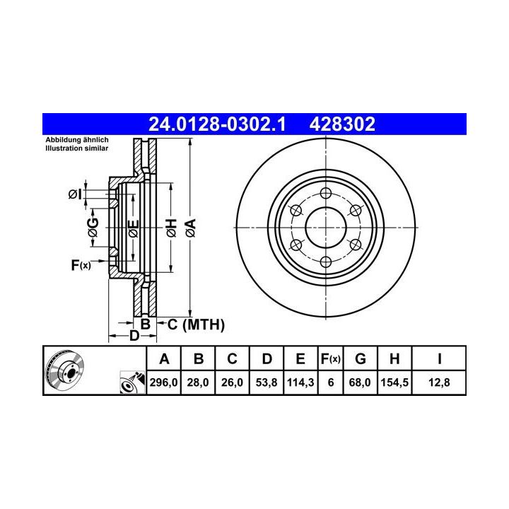 Stabdžių diskas ATE 24.0128-0302.1