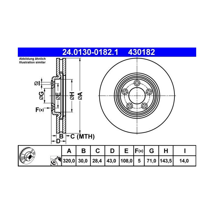 Stabdžių diskas ATE 24.0130-0182.1