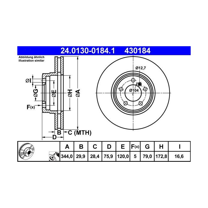 Stabdžių diskas ATE 24.0130-0184.1