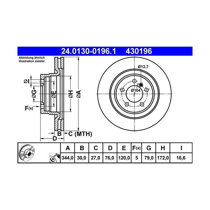 Stabdžių diskas ATE 24.0130-0196.1