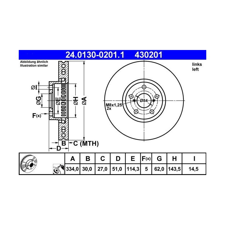 Stabdžių diskas ATE 24.0130-0201.1
