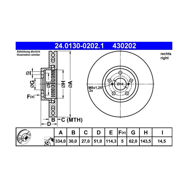 Stabdžių diskas ATE 24.0130-0202.1