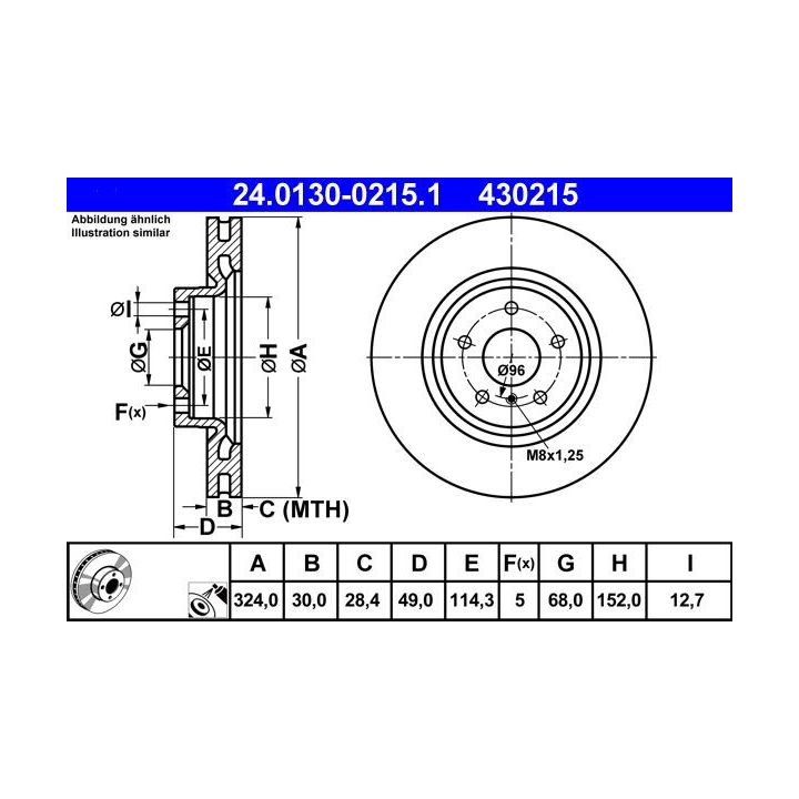 Stabdžių diskas ATE 24.0130-0215.1