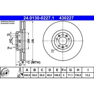 Stabdžių diskas ATE 24.0130-0227.1