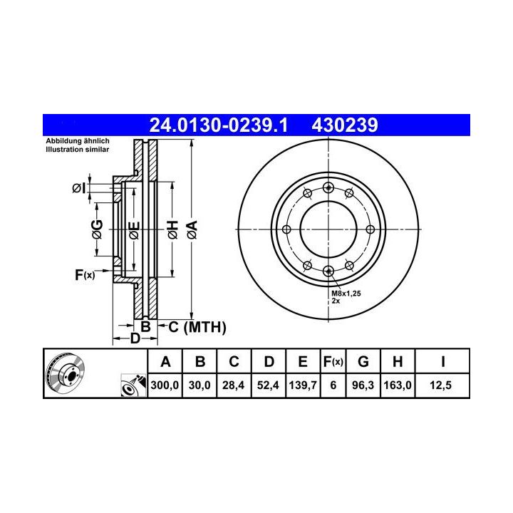 Stabdžių diskas ATE 24.0130-0239.1