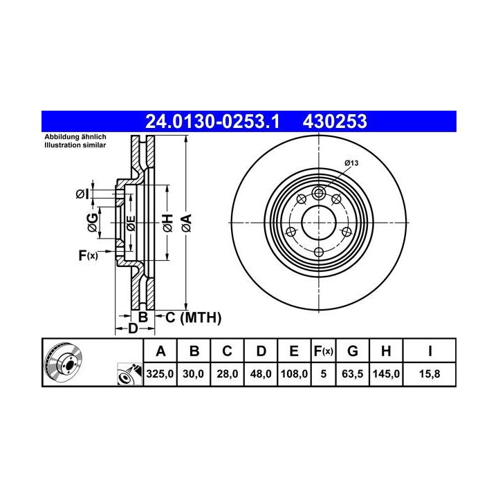 Stabdžių diskas ATE 24.0130-0253.1