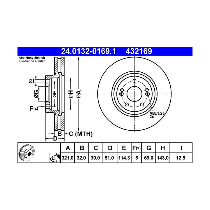 Stabdžių diskas ATE 24.0132-0169.1