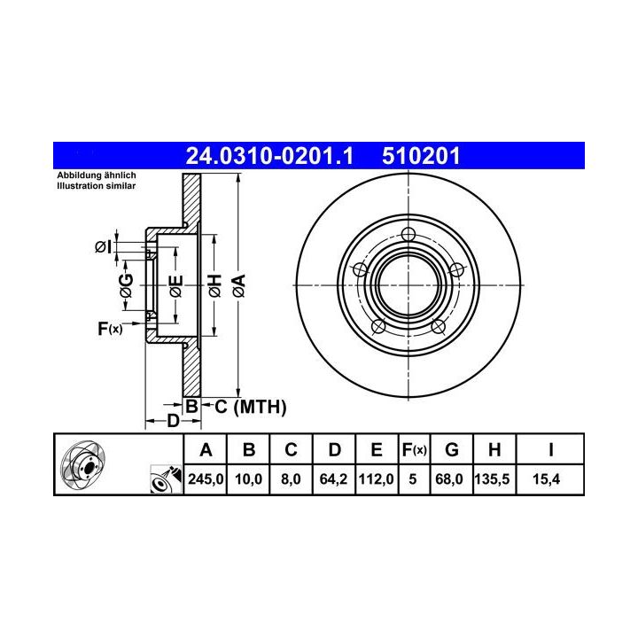 Stabdžių diskas ATE 24.0310-0201.1