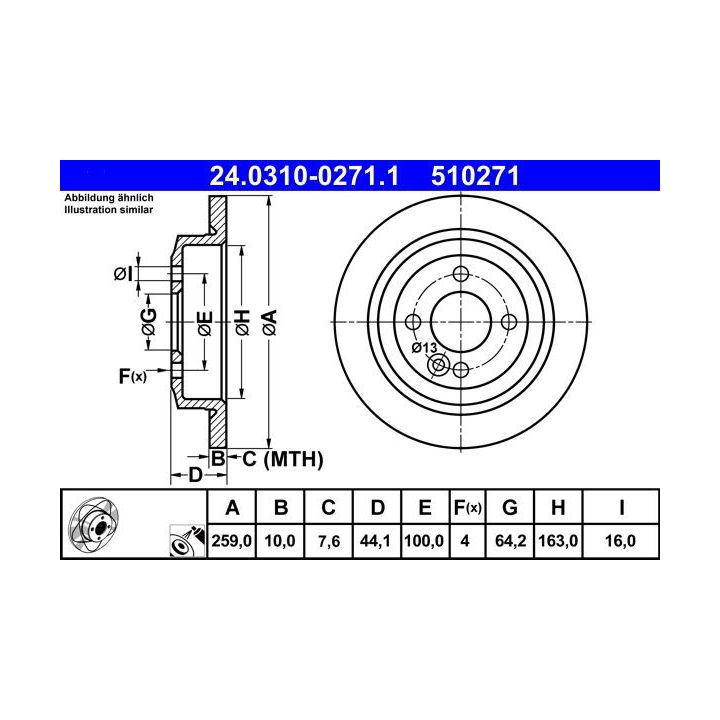 Stabdžių diskas ATE 24.0310-0271.1