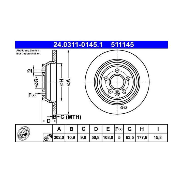 Stabdžių diskas ATE 24.0311-0145.1