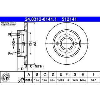 Stabdžių diskas ATE 24.0312-0141.1