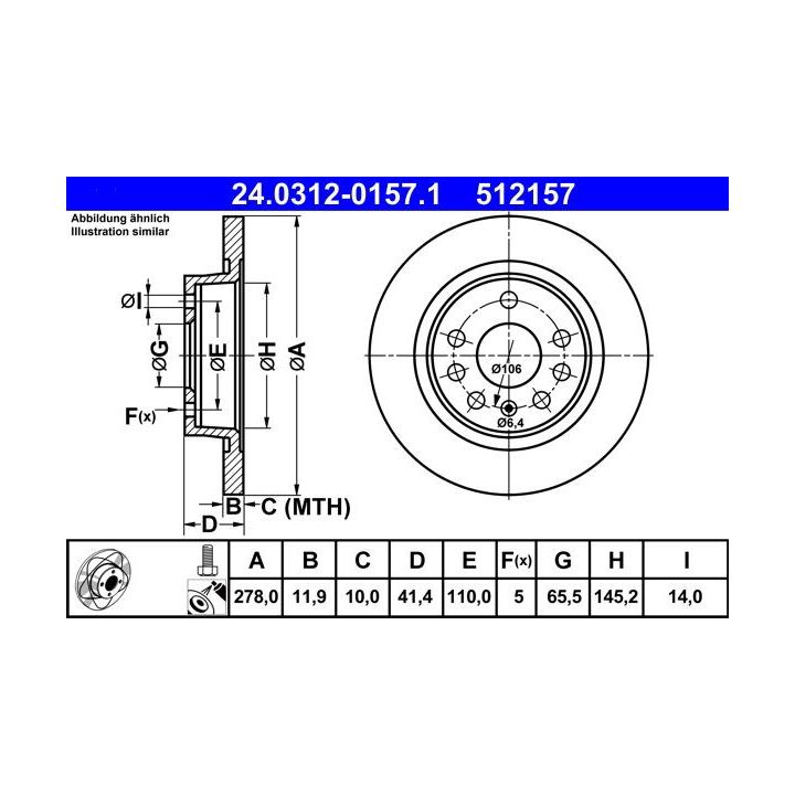 Stabdžių diskas ATE 24.0312-0157.1